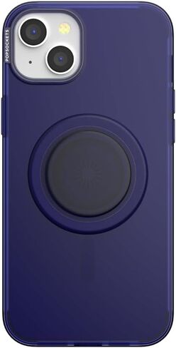 PopSockets iPhone 15 Plus Case with Round Phone Grip Compatible with MagSafe, Phone Case for iPhone 15 Plus, Wireless Charging Compatible - Aura in Saudi Arabia
