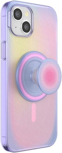 PopSockets iPhone 15 Plus Case with Round Phone Grip Compatible with MagSafe, Phone Case for iPhone 15 Plus, Wireless Charging Compatible - Aura in Saudi Arabia