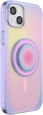 PopSockets iPhone 15 Plus Case with Round Phone Grip Compatible with MagSafe, Phone Case for iPhone 15 Plus, Wireless Charging Compatible - Aura in Saudi Arabia