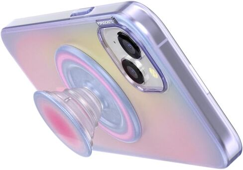 PopSockets iPhone 15 Plus Case with Round Phone Grip Compatible with MagSafe, Phone Case for iPhone 15 Plus, Wireless Charging Compatible - Aura in Saudi Arabia