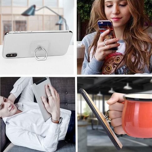 حامل حلقي للهاتف الخلوي مكون من 5 قطع، حامل حلقي شفاف للهاتف المحمول، مسند للإصبع يدور 360 درجة، مقبض حلقي للهاتف متوافق مع جراب الهاتف المحمول iPhone (دائري) in Kuwait