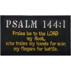 Tactical Psalm 144:1 Patch - Embroidered Combat Army Emblem Badge Meme Morale Patch Applique with Hook and Loop for Military Tactical Gear Backpacks Jeans Hats Jackets Clothing Bags Repair
