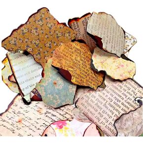 Vilikya Dark Academia Junk Journal Stickers ، ملصقات سجل قصاصات الحافة المحترقة لمجموعة Scrapbooking Supplies ، 42pcs عتيقة فتيميرا للمجلات غير المرغوب فيها ، نصوص جمالية وصفحة الأزهار لفكات