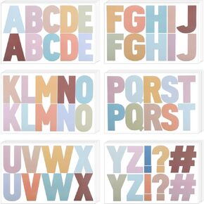 Giantree 232 PCS ملصقات أحرف كبيرة ، 24 ورقة ألوان الباستيل ملصقات الأبجدية ، ملصقات رسائل الفينيل ، ملصقات رسائل لاصقة ذاتية للوحة النشرة الفصول الدراسية ديكور باب المنزل in Kuwait
