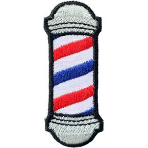 Barber Pole Iron On Patches, Cute Decor Patches for Dress Backpacks Clothes Pants Jeans Hats, Embroidery Applique DIY Accessory