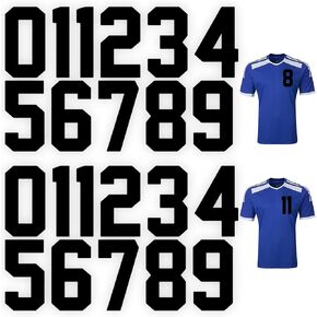 Iron on Numbers 8 Inch Heat Transfer Numbers 0 to 9 Jersey Numbers 22 Pieces Big Heat Press Numbers Iron on Numbers Patches for Sports T Shirt Team Uniform Football Basketball Baseball Clothing, Black