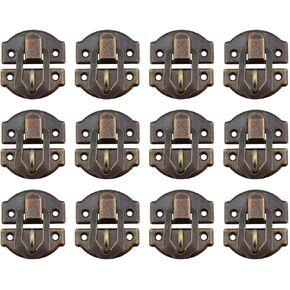 12PCS 30x27mm Mini Gift Box Clasp Simple Box Clasp Metal Vintage Jewellery Box Small Lock Clasp Suitable for Wooden Jewellery Box Drawer Cases Bag