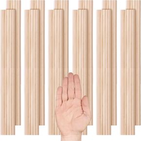 100PCS Dowel Rods 12 inch 1/4 Inch Unfinished Dowels for Crafting Wood Craft Sticks Bamboo Wood Rods