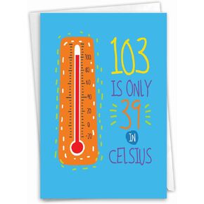 NobleWorks - Milestone Birthday Greeting Card with Envelope (4.63 x 6.75 Inch) - 103 Year Time Count C2795MBG