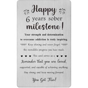 TGCNQ 1 Year Sobriety Card Gifts - Addiction Recovery Gifts for Men Women - 1 Year Sober Gift Card Sober Aniversary Engraved Wallet Card