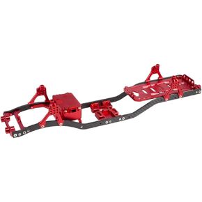 1/10 RC Crawler Carbon Fiber Girder 4.3mm CNC Metal Car Chassis Frame Body Kit for Axial SCX10 II Rock Off Road Truck Upgrade Parts (Red)