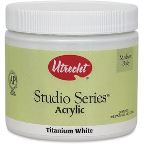 Utrecht Studio Series Acrylic Paint - Titanium White, 473 ml Jar