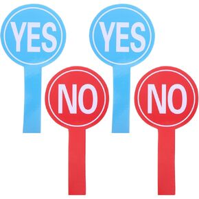 no Paddle 4pcs Classroom Voting Paddles Yes or No Paddles Answer Paddles Mini White Boards Teacher Judging Board for Handy Teacher Classroom Event Supplies Classroom Judging Board