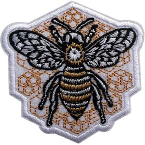 Honey Bee Patch, Size 3" Iron Patch or Sew On Patches for Backpacks Jeans Hats Clothes, Bee Embroidery Patches, Embroidered Patches, Queen Bee Sticker Patches, Gift for Boys Girls Bee Lovers