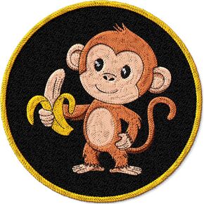 Monkey Patch Embroidered Iron on Patches for Clothes Backpacks Bags Jeans Jackets Size 3" ID45095