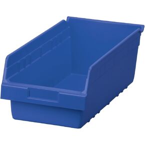 Akro-Mils 30088 ShelfMax Plastic Nesting Shelf Bin Box, 18-Inch L by 8-Inch W by 6-Inch H, Blue, Case of 8