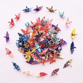 100pcs 1.57 "mini premade erigami washi paper paper stranes for wedding décor طوى اوريغامي رافعات هدية عيد الميلاد اليدوية yuzen رافعات الشاي لحفلات الشاي