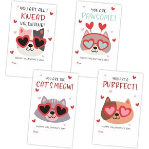 40 Pcs Valentine's Day Dog Theme Stickers - 3.5 x 2.1 Inches Waterproof Friends Sticker Label Sheet for Boys Girls - 4 Different Design Valentines Gifts Cards Envelopes Sticker Tags - A06