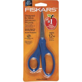 Fiskars 7" Student Scissors for Kids 12-14 - Scissors for School or Crafting - Back to School Supplies - Color May Vary