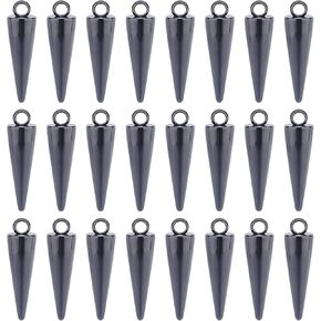 UNICRAFTALE Electrophoresis Black Spike Beads Pendants Cone Pendants Hiphop Punk Earrings Charm Stainless Steel Bullet Shape Charm with Loop for DIY Earrings Crafts Making Supplies Accessories