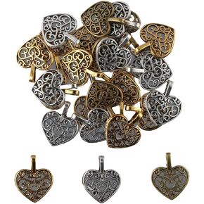 90Pcs Hollow Lovely Heart Charms Pendant,Hollow Out Heart Pendant,Jewelry Necklace Bracelet Pendant Accessories