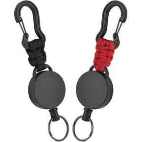 Retractable Keychain,2PCS Heavy Duty Carabiner Badge Holder Retractable ID Badge Clip Reel Retractable Key Ring