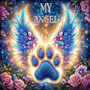 MaiYiYi My Angel Diamond Painting by Numbers 5D Full Round Diamond Painting Angel Wings Diamond Painting Set Angel Paw Diamond Painting Dots Art for Adult Beginner Home Wall Art Decor (30X30 CM)