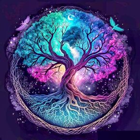croshom Tree of Life Diamond Painting Kits -DIY Tree Diamond Art Kits, Diamond Art Kits for Adult Beginner, Gem Art Kits for Adults for Gift Home Wall Decor 14x14in
