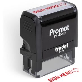 Promot Sign Here - Self Inking Rubber Stamp - Ink Stamps