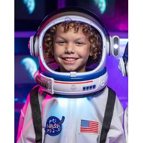 Kids Astronaut Helmet, NASA Space Helmet for Kids & Adults with LED Lights, Movable Visor & Mission Sounds, Astronaut Kids Helmet, Role Play Halloween Dress for Boys & Girls.(Helmet only)