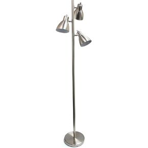 Simple Designs LF2007-BSN Metal 3 Light Tree Floor Lamp, Brushed Nickel