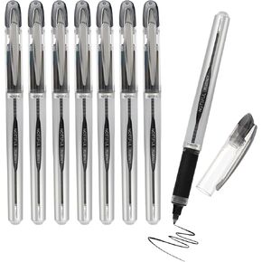 Felt Tip Fluency Pens, Medium Point (0.7mm), Waterproof Black ink, Fast Dry, No Smear No Bleed for Journaling, Note-Taking, Signing & Smooth Writing, 8 Count