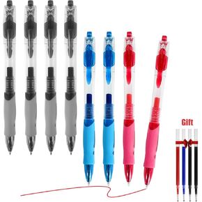 Innertone Blue Gel Pens，12 Pcs Retractable Fine Point 0.7mm With 4 Refills,Blue Pen，Featuring Smooth Writing And Quick-Drying Ink, Suitable For Women, Men, Journaling, School, And Office Use