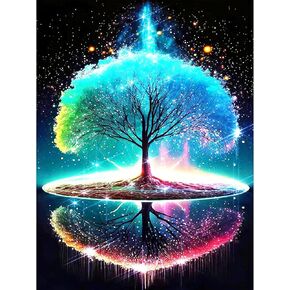 Huacan Diamond Painting Kits for Adults Tree Diamond Art Round Drill 5D Full Diamond Painting Kit for Adults Painting with Round Gem Crystal Painting for Adults Wall Decor 15.7x11.8 Inch