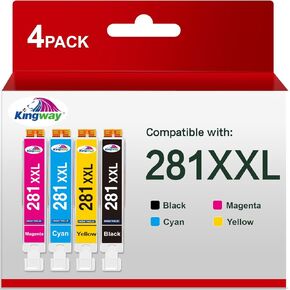 Kingway 281 Ink Cartridges XXL Replacement for Canon 281 Ink Cartridges Compatible with Canon Pixma TR8620a TR8620 TR8622 TS9521C TS6320 TS6300 TS6200 TS6100 TS6120 TR7500 TR7520 TR8500 TR8520 Printer