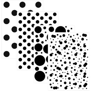 4 Pcs Dots Stencils, Bubble Stencil, Polka Dot Stencil,Mixed Media A4 Paper Size Stencil,Reusable Art Stencils for Crafts,Mylar Template for Painting on Wood Furniture Pillows Wall Card