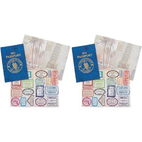 Passport Sticker Books | 12 Pack | World Travel Party Favors for Kids Includes Travel Stamp Stickers