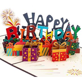 Handmade Happy Birthday Pop Up Card，Birthday Cards with Envelopes, Blank Inside Birthday Cards，Birthday Card，Birthday Greeting Cards，3D Birthday Card，Pop Up Birthday Cards for Women Men