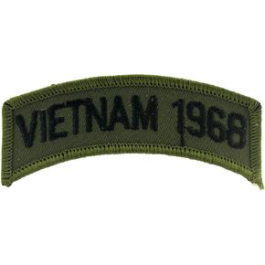 United States Military Vietnam Year Tab Embroidered Patch, with Iron-On Adhesive (1968) in Kuwait