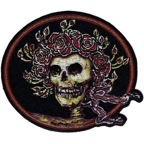 Patch Dead Skull & Roses Patch - الحديد أو الخياطة على (4 ")