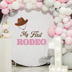 TaoBary My First Rodeo Decal Sign for Backdrop Cowboy Happy 1st Birthday Party Decorations One Birthday Sticker for Balloon Arch Decorations Party Sign Wall Decor(Girl) in Kuwait