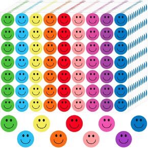 630 PCS ملصقات ملصقات صفراء كبيرة ، ملصقات الوجه السعيد ابتسامة واحدة ، ملصقات ورق مساعٍ للرسوم للمعلمين ، والأحزاب ، والمكافآت ، والأطفال