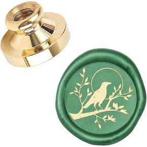 CRASPIRE 25mm Vintage Brass Raven Wax Seal Stamp Head, Crow Design, No Handle, For Wedding Invitations, Halloween, Christmas Party Envelopes & Cards