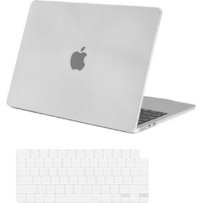 MOSISO Compatible with MacBook Air 13 inch Case 2025 2024 2023 2022 M4 A3240 M3 A3113 M2 A2681, Plastic Dotted Carbon Fiber Texture Hard Shell&Keyboard Cover for MacBook Air 13.6 inch Case,Translucent