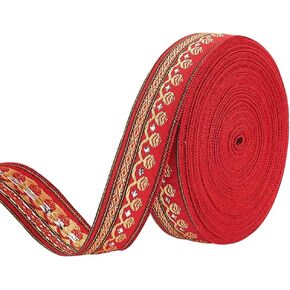Fingerinspire 12.5 ياردة Orange Jacquard Flower Ribbon 3/4 بوصة عرضة بوليستر منسوجة منسوج