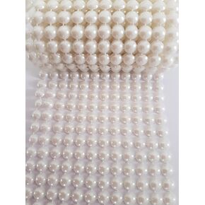 Ivory Pearl mesh Wrap Ribbon for Wedding Cake, Vase Decorations, Party supplies,Diaper cake decorations,Holiday & Home Decoration ,Bridal shower decorations,10 Yards (8mm Pearl 4.5x10 yards)