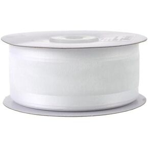 Homeford Satin-Edge Sheer Organza Ribbon, 1-1/2-Inch, 25-Yard (White)