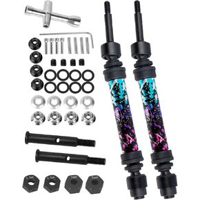 Rear Drive Shaft CVD & Front Axles Upgrades Part for 1/10 Rustler VXL 2WD,Stampede VXL 2WD,Stainless Steel #45 Driveshaft with Hex,Navy Blue