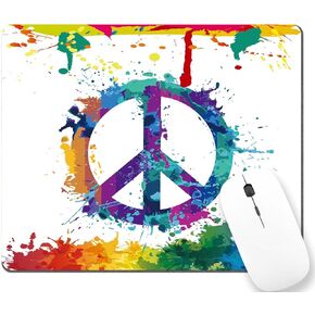 TSSOHU Mouse Pad Custom Design,Colorful Peace Anti-Slip Rubber Mousepad for Gaming Office Laptop Computer PC Men Women, Cute Custom Pattern, 9.5*7.9 Inch, WMJMP2391