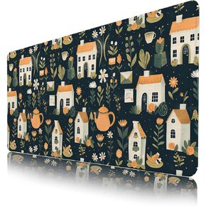 Green Mouse Pad,Cute Floral Mouse Pad,Funny XL Gaming Mouse Pad for Desk,Large Computer Keyboard Offic Desk Mat Mouse Pad,Waterproof Desk Pad, 900X400 mm